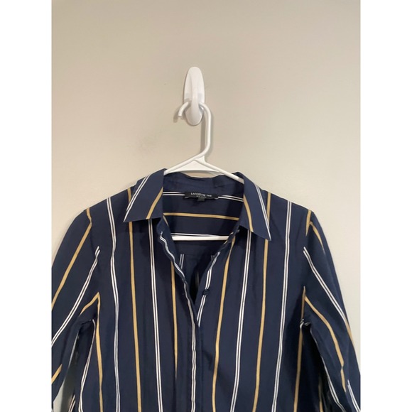 Lafayette 148 Brayden Riverside Stripe Tunic Button Up Shirt Size Small - Picture 2 of 9